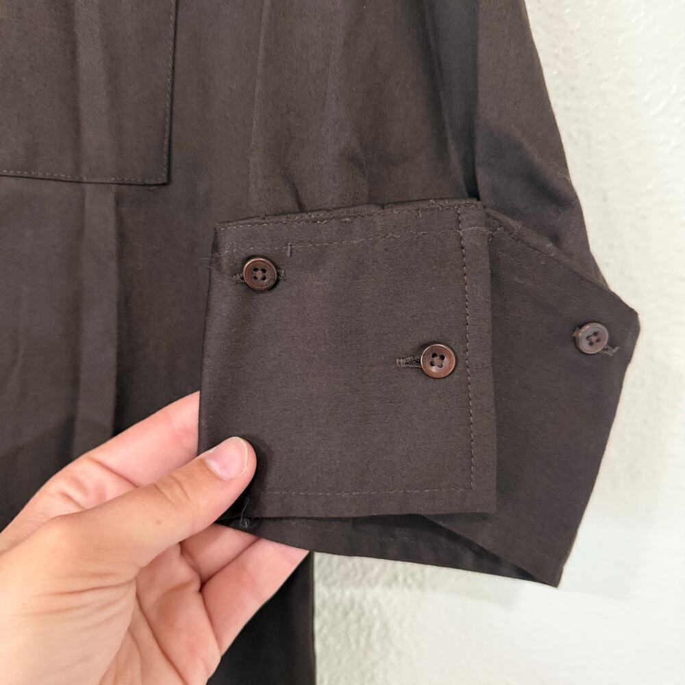 NWT Madewell Y Neck Relaxed Shirtdress in Dark Carob Brown NS239 Size XXS - Picture 4 of 7